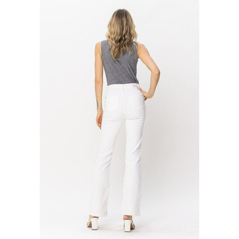 Judy Blue So Chic White Denim Hem Slit Bootcut Jeans Size 3-18W 88643 - Picture 14 of 16